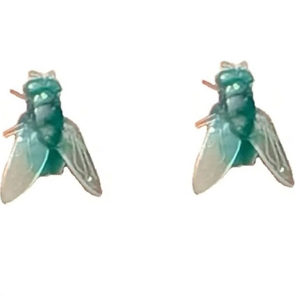 Elegant Green and White Earrings